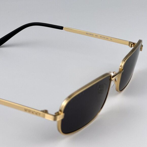 NEW Gucci GG1457S 001 Gold Grey Rectangle Metal Unisex Sunglasses GG 1457S main image 10
